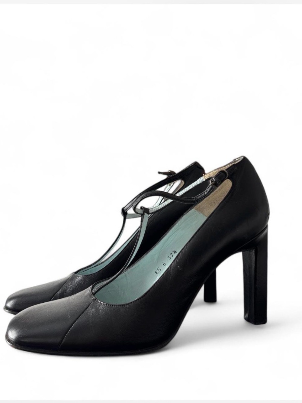Classic Black T-Strap High Heel Pumps
